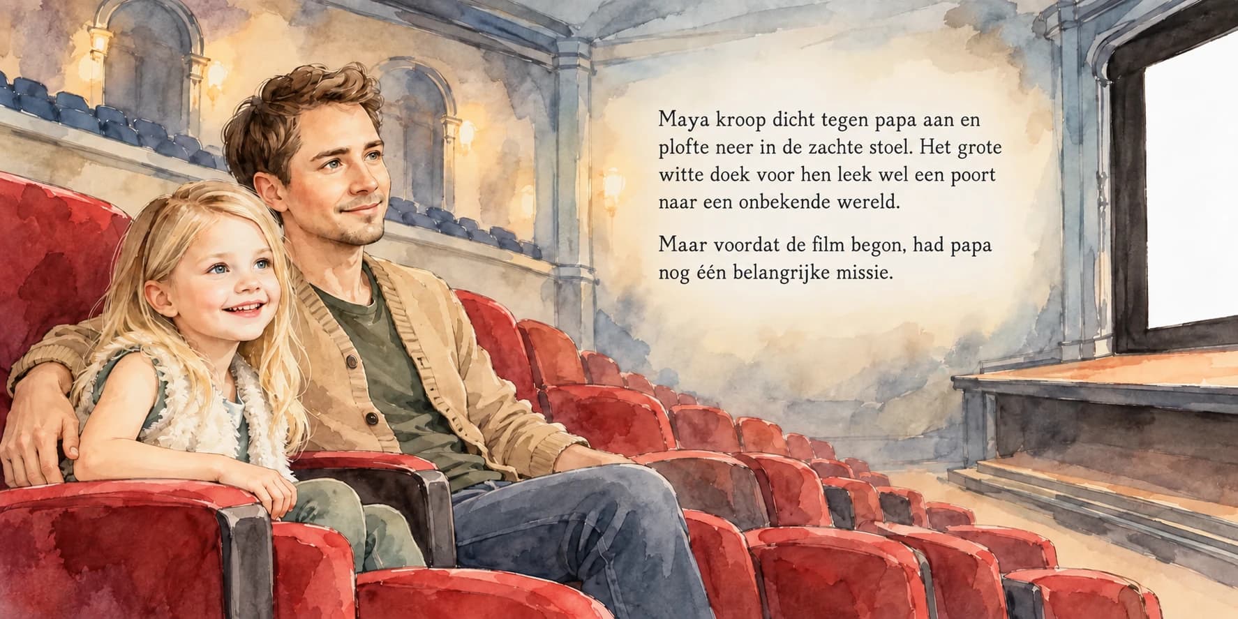 Digitaal ontwerpvoorbeeld van geïllustreerde hardcover voor 4–6 jaar in Whimsical Watercolor stijl